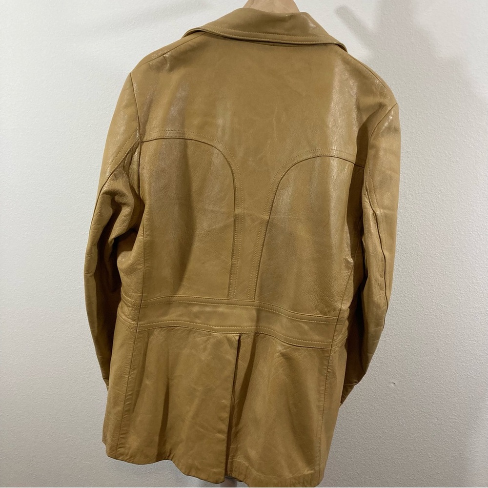Vintage Leather Jacket, Cabretta Glove Leather, Tan Coat - Picture 8 of 13